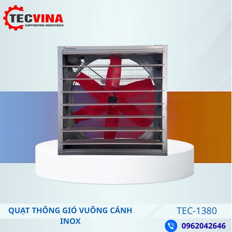 QUẠT THÔNG GIÓ VUÔNG CÁNH INOX TEC-1380